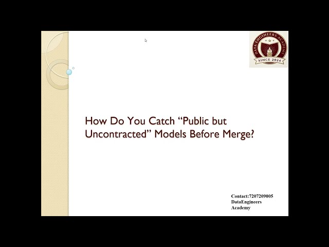 Catch “Public but Uncontracted” dbt Models Before Merge | Data Engineering