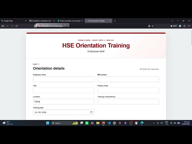 Operational AI - Using AI to digitize an HSE Orientation Form