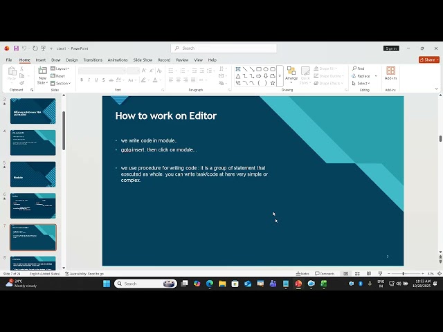 Session#1 - Introduction to VBA (Visual Basic for Applications) in Excel |