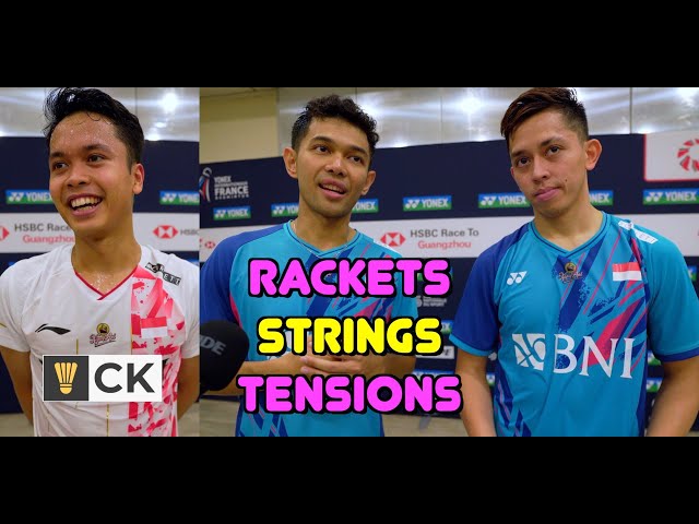 Team Indonesia Pro Badminton Players Racket Strings and Tensions Fajar Alfian Rian Adrianto