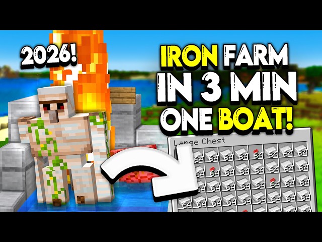 +480 in 180 Seconds! BEST IRON Farm in Minecraft 1.21/26.2+