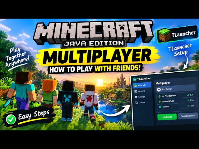 How To Play Multiplayer In Minecraft Java Edition!! Multiplayer In TLauncher Minecraft 