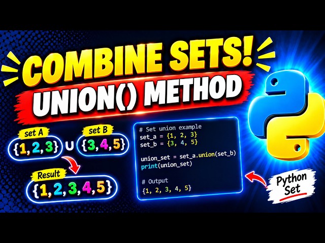 What is Union() Method in Python Set? | Combine Sets | Python Tutorial for Beginners