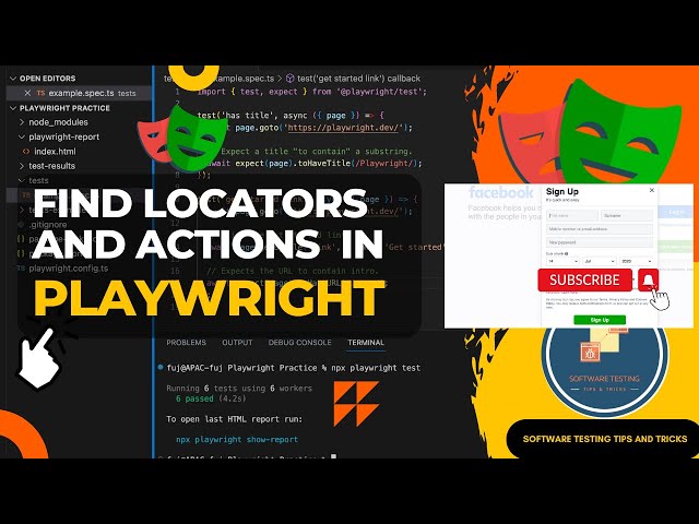 Playwright tutorials for beginners -  locators and actions