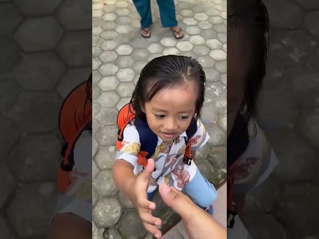 masuk sekolah hari pertama🥳🥳 #anak #sekolah #preschool #paud #belajar