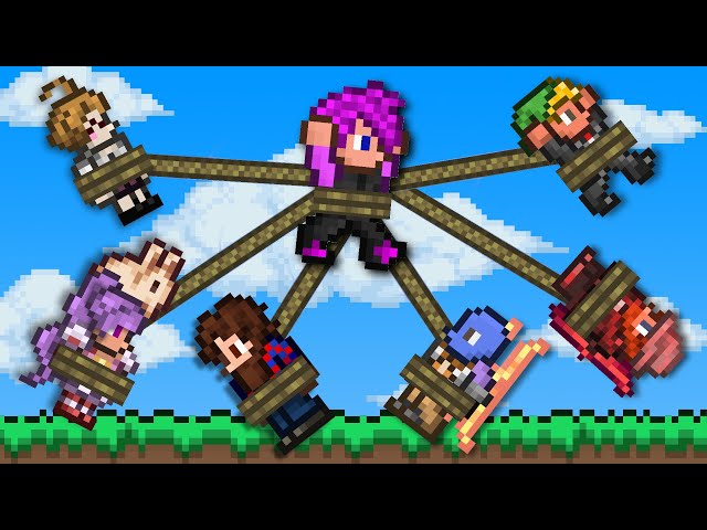 Can 15 Terraria YouTubers Beat Terraria Tied Together?