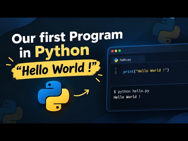 Our First Program in Python | Hello World ! | Python for Beginners