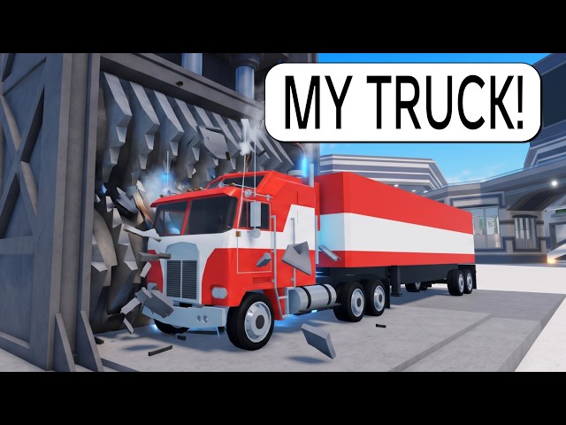 I Drive My Truck Into a GIANT Crusher on Roblox BUT It Wouldn't Let GO...