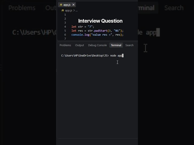 padStart() with Multiple Characters | String Padding Example | JavaScript Tutorial | Part-587