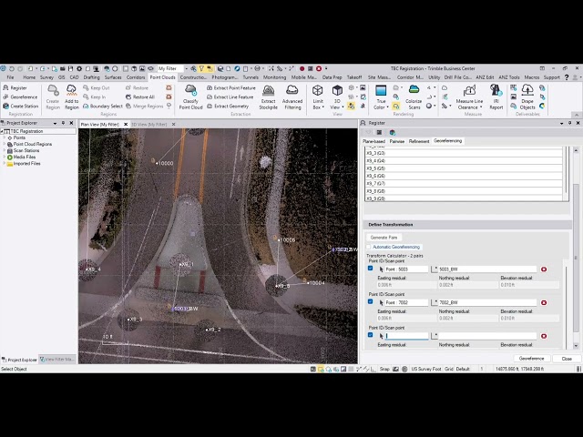 Georeference 3D scans | Point clouds | Trimble Business Center