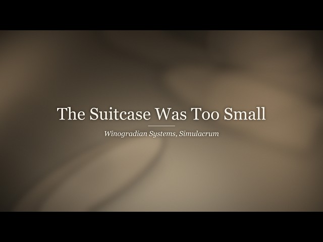 The Suitcase Was Too Small | Winogradian Systems, Simulacrum