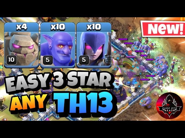 Th13 Golem Bowler Witch Attack With 10 Zap Spell | Best Th13 Attack Strategy in Clash of Clans
