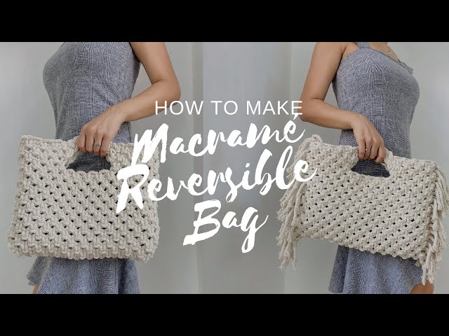 How to Make Macrame Bag | 03 Macrame Reversible Bag | DIY Handbag Tutorial |Habit Made