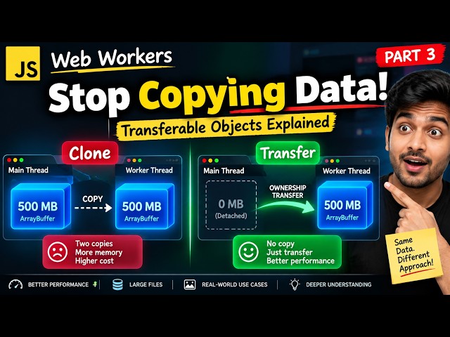 🥇 How Web Workers Transfer 500MB Without Copying?! 😱