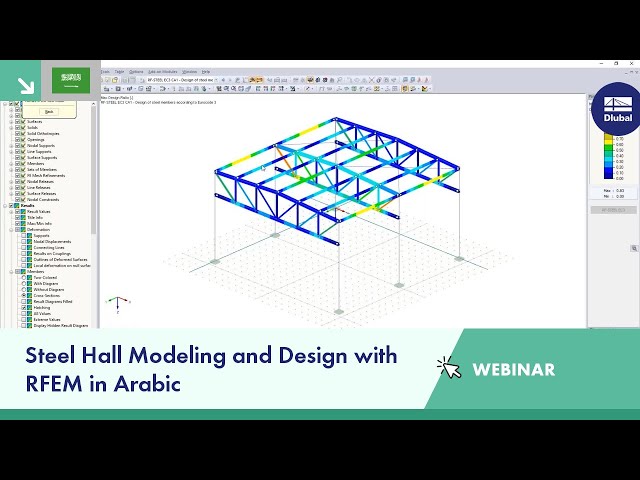 Steel Hall Modeling and Design with RFEM in Arabic
