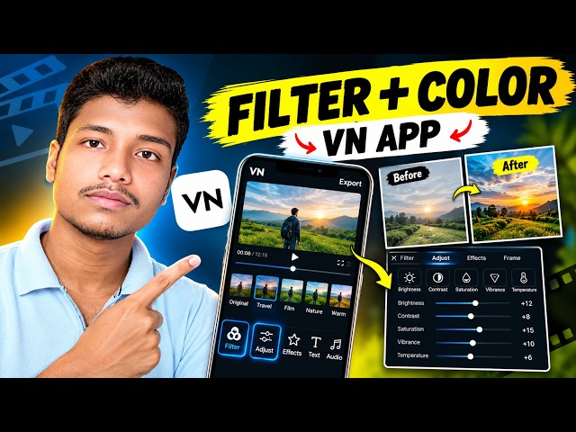 VN App Me Filter Kaise Lagaye & Color Grading Kaise Kare? | Full Tutorial