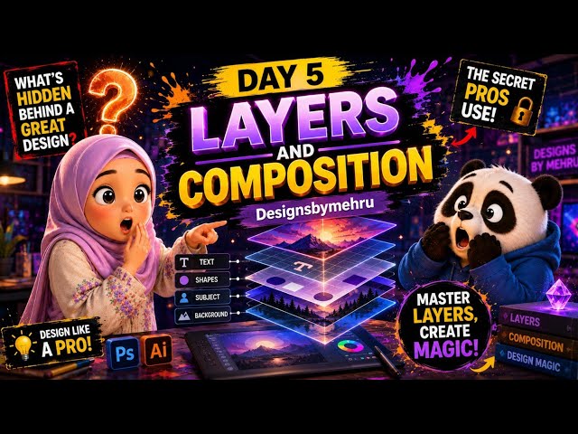 Layers and Composition Day 5 . @Designsbymehru 