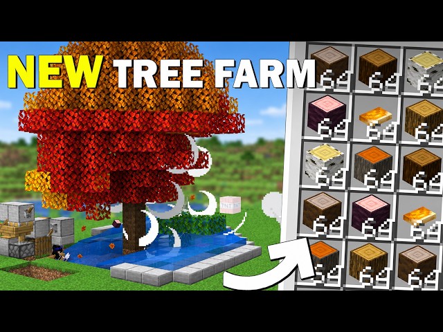 NEW Poplar Tree Farm Minecraft 26.3 | 20,000-27,000+ Logs/Hour!