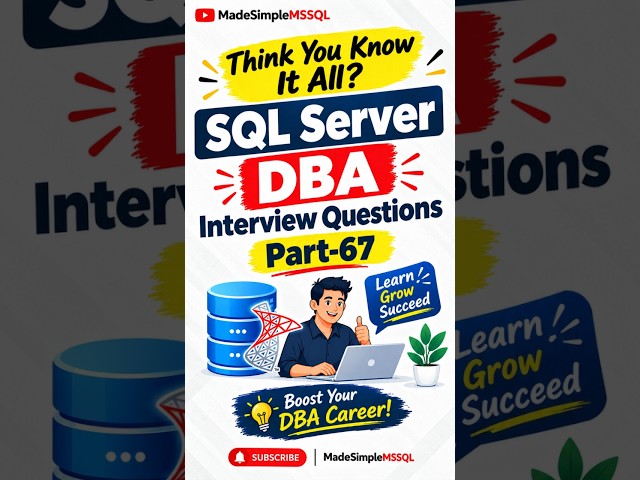SQL Server Interview Questions | #databaseconcepts #sql #coding #learnsql | @madesimplemssql