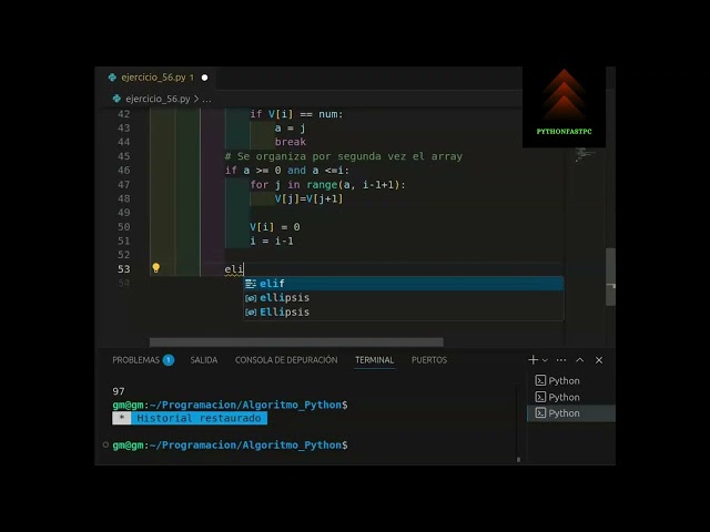 PYTHON ALGORITMO 56 #python #pythontutorial #desarrolloweb