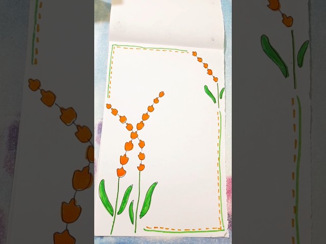 Easy Front Page Border Design Ideas 🧡💚 #shorts #youtubeshorts #projectworkdesigns #ytshorts #viral