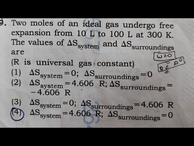 Re neet 2026 thermodynamics question topic entropy in free expansion
