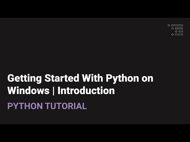 Getting Started with Python on Windows | Introduction