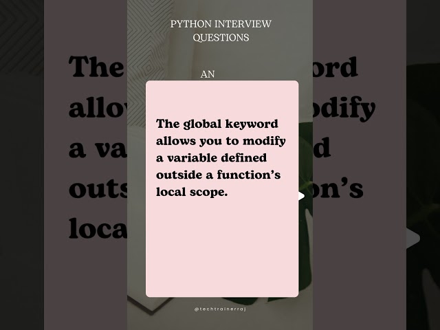 Python Interview Questions and Answers #PythonInterviewQuestions #LearnPython #TechInterviews