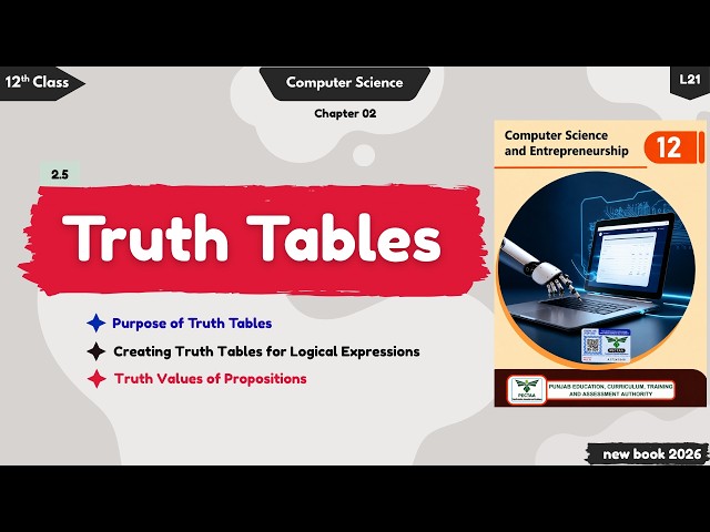 Truth Tables | Class 12 Computer | new book