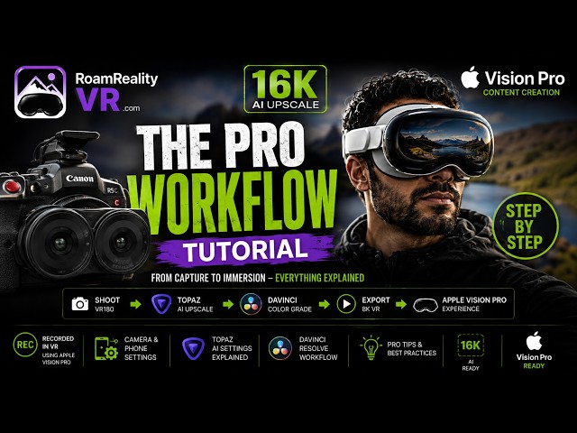🍿Ultimate 16k VR workflow Apple Vision Pro & Pro Gear Tutorial🎬