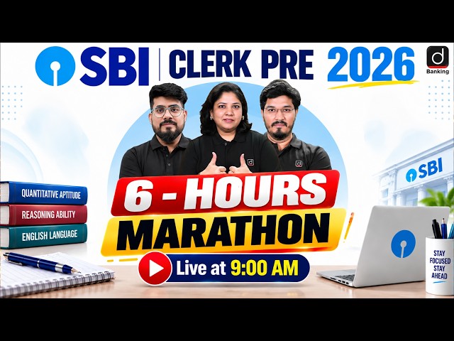 SBI Clerk Marathon 2026 | 6 Hours Marathon🔥| Complete Syllabus Revision | SBI Clerk Preparation 2026