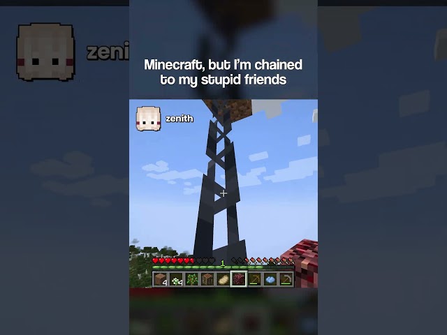 Minecraft, but we're chained together #minecraft #chucklenuts #speedrun