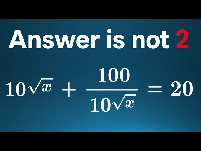 Try to Solve for X in This Algebra Equation | Math Olympiad