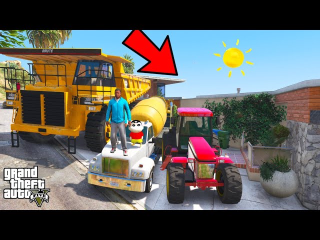 Franklin and Shinchan Stealing A very Heavy Track in GTA V