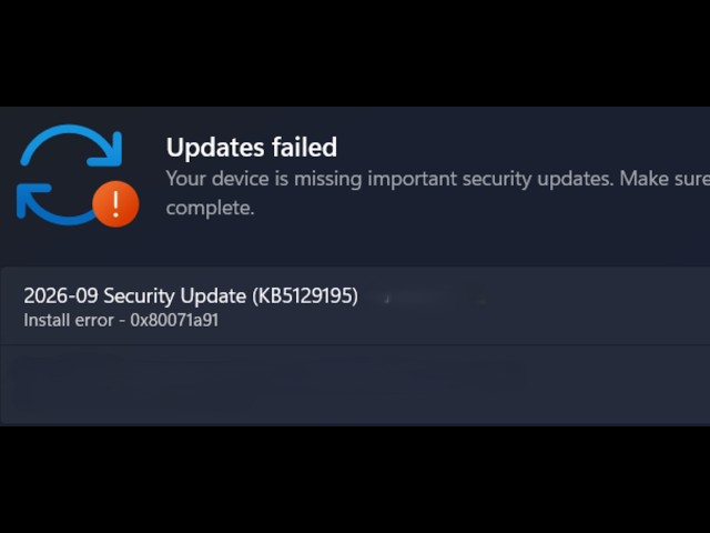 Fix Windows 11 Update Install Error 0x80071a91