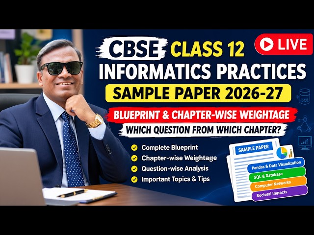 CBSE Class 12 IP 2026-27 Sample Paper Blueprint & Chapter-Wise Weightage for each section