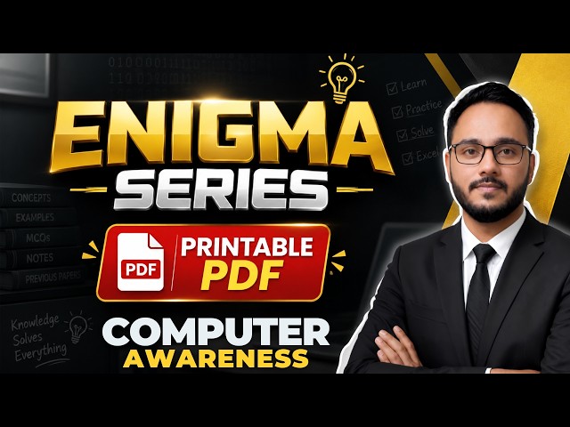 Enigma Series Computer Awareness Printable PDF | By Tawqeer ul Islam | JKSSB FAA, JKPSI, Constable