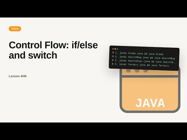 Control Flow: if/else and switch | Java Tutorial