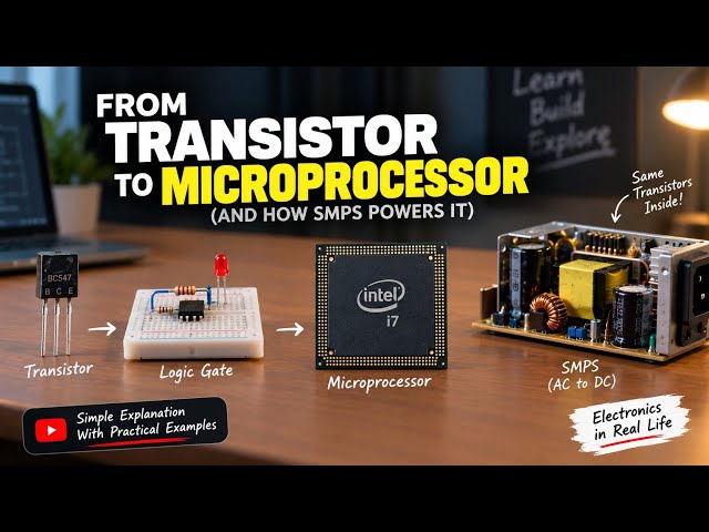 How Does a Microprocessor Actually Work? 🤯 | From Transistor to CPU + SMPS Explained