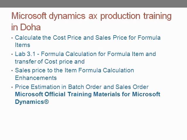 microsoft dynamics ax 2012 production training |live video training