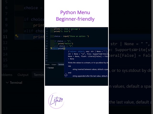 Building a simple Python menu #programming #python #beginner