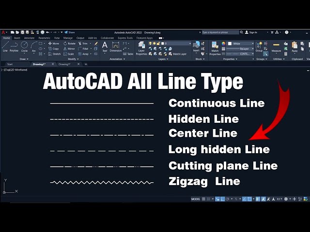 How to Draw Hidden, Dotted, and Center Lines in AutoCAD | AutoCAD Line Types |