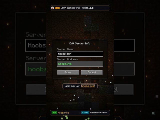How to Join Hoobs SMP (Java & Bedrock Server IP) ⛏️ #Minecraft #Shorts