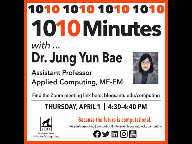 1010 with Jung Bae, Asst. Prof., Applied Computing, ME-EM