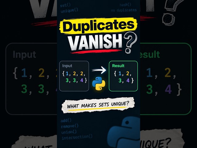 Why Do Python Sets Hate Duplicates? 👀 #coding #learnpython #datascience