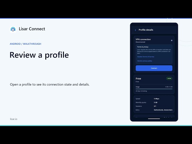 Getting started with Lisar Connect for Android
