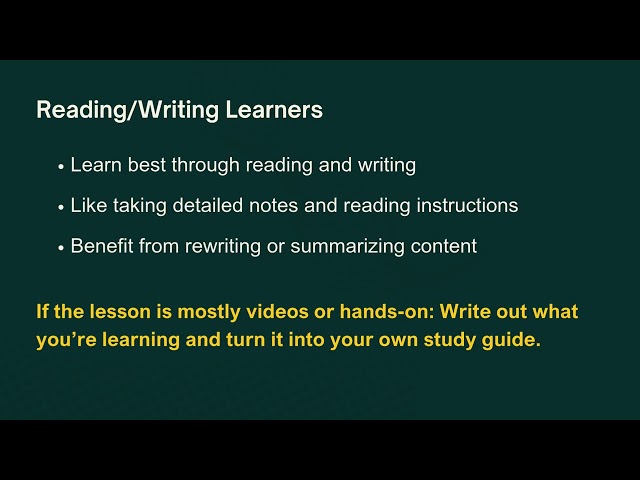 Learning Styles Training