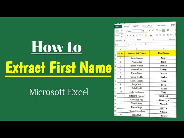 How to Extract First Name in Excel | Easy Formula & Shortcut