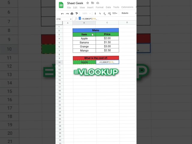 How to use =VLOOKUP in Google Sheets 👀