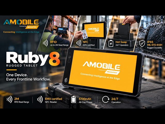 Ruby 8 Rugged Tablet | RFID, NFC, Hot Swap & 24/7 Frontline Operations